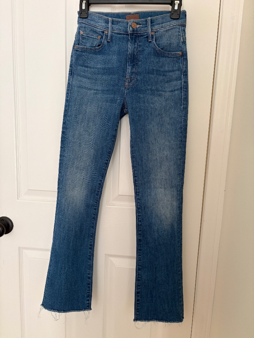 MOTHER The Insider Flood Fray Jeans We Got The Beat SIZE 24 High Rise LIKE NEW